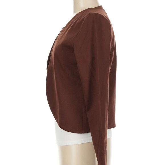 Ripley Rader Chocolate Brown Ponte Knit Bolero Blazer Medium - Picture 4 of 12